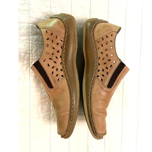 Rieker Antistress Slip-On Shoes Women 38(US 7.5) Tan Leather Comfort Loafers EUC - Picture 4 of 10